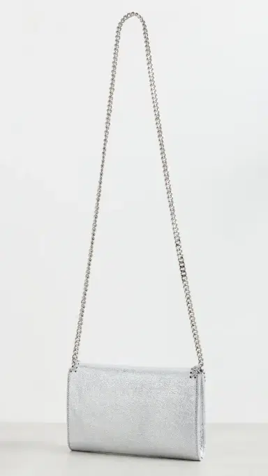 Stella McCartney Falabella Metallic Wallet Crossbody Bag Silver One Size | Thumbnail 4 Stella McCartney Falabella Metallic Wallet Crossbody Bag Silver One Size | Thumbnail 4