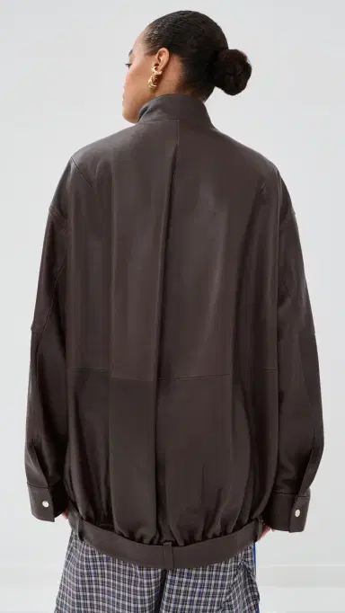 Tibi eather Moto Bomber Brown | Thumbnail 3 Tibi eather Moto Bomber Brown | Thumbnail 3