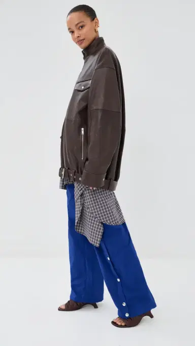 Tibi eather Moto Bomber Brown | Thumbnail 4 Tibi eather Moto Bomber Brown | Thumbnail 4