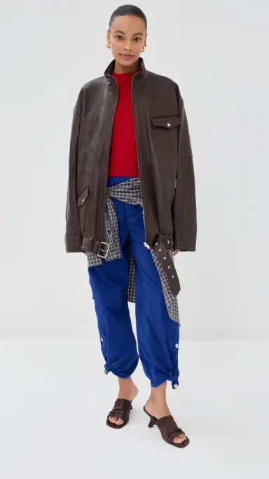 Tibi eather Moto Bomber Brown | Thumbnail 5 Tibi eather Moto Bomber Brown | Thumbnail 5