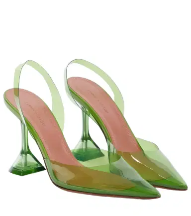 Amina Muaddi Holli Glass PVC slingback pumps | Thumbnail 1 Amina Muaddi Holli Glass PVC slingback pumps | Thumbnail 1