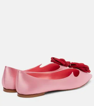 Roger Vivier I Love Viver floral-appliqué satin ballet flats | Thumbnail 4 Roger Vivier I Love Viver floral-appliqué satin ballet flats | Thumbnail 4