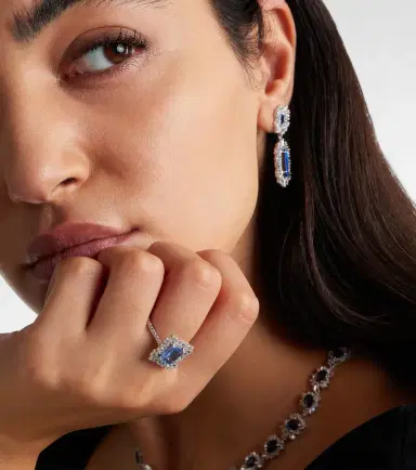 Suzanne Kalan 18kt white gold ring with sapphires and diamonds | Thumbnail 4 Suzanne Kalan 18kt white gold ring with sapphires and diamonds | Thumbnail 4