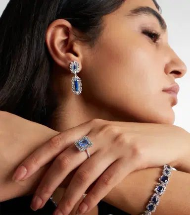 Suzanne Kalan 18kt white gold ring with sapphires and diamonds | Thumbnail 5 Suzanne Kalan 18kt white gold ring with sapphires and diamonds | Thumbnail 5