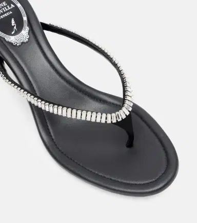 René Caovilla Embellished satin thong sandals | Thumbnail 2 René Caovilla Embellished satin thong sandals | Thumbnail 2