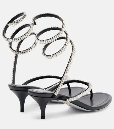René Caovilla Embellished satin thong sandals | Thumbnail 4 René Caovilla Embellished satin thong sandals | Thumbnail 4