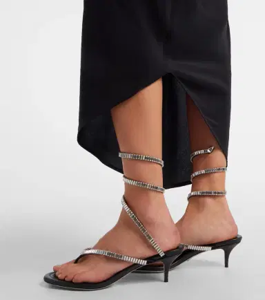 René Caovilla Embellished satin thong sandals | Thumbnail 6 René Caovilla Embellished satin thong sandals | Thumbnail 6