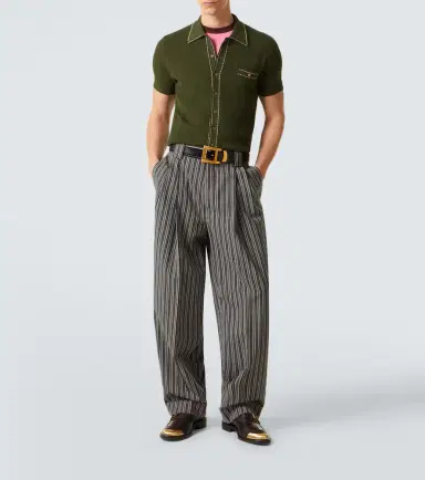 Versace Striped virgin wool straight pants | Thumbnail 2 Versace Striped virgin wool straight pants | Thumbnail 2