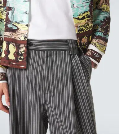 Versace Striped virgin wool straight pants | Thumbnail 6 Versace Striped virgin wool straight pants | Thumbnail 6