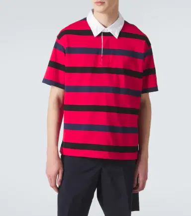 Prada Oversized striped cotton piqué polo shirt | Thumbnail 4 Prada Oversized striped cotton piqué polo shirt | Thumbnail 4
