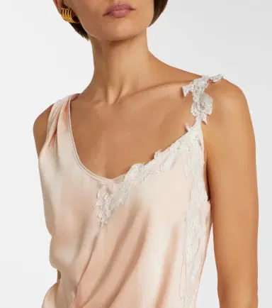 Victoria Beckham Lace-trimmed crêpe satin midi dress | Thumbnail 5 Victoria Beckham Lace-trimmed crêpe satin midi dress | Thumbnail 5