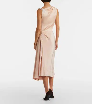 Victoria Beckham Lace-trimmed crêpe satin midi dress | Thumbnail 7 Victoria Beckham Lace-trimmed crêpe satin midi dress | Thumbnail 7