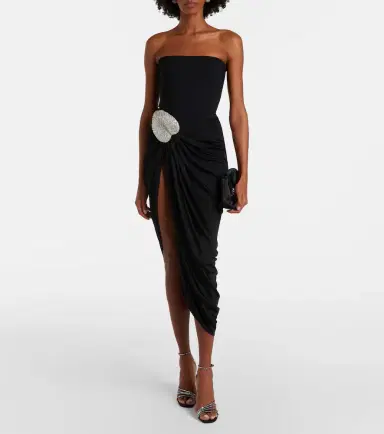 David Koma Embellished draped wool-blend corset dress | Thumbnail 6 David Koma Embellished draped wool-blend corset dress | Thumbnail 6