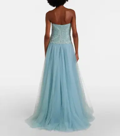 Costarellos Vivienne embellished tulle gown | Thumbnail 4 Costarellos Vivienne embellished tulle gown | Thumbnail 4