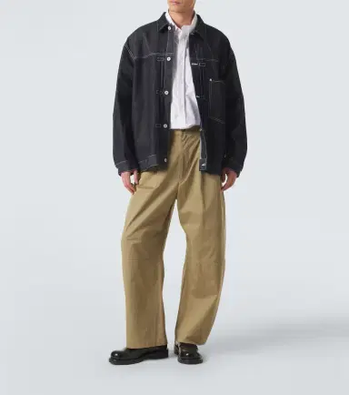 Comme des Garcons Homme Comme des Garçons Homme Cotton and linen barrel-leg chinos | Thumbnail 2 Comme des Garcons Homme Comme des Garçons Homme Cotton and linen barrel-leg chinos | Thumbnail 2