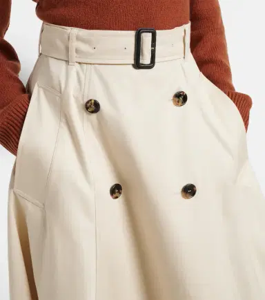 Burberry Belted cotton gabardine midi skirt | Thumbnail 4 Burberry Belted cotton gabardine midi skirt | Thumbnail 4