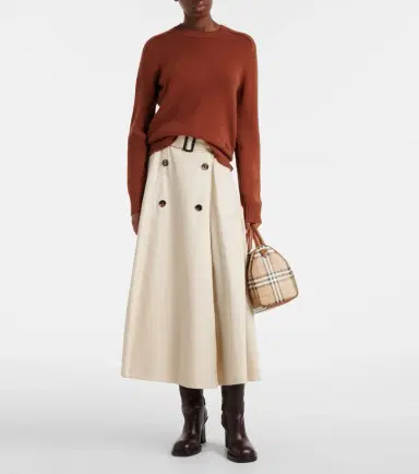 Burberry Belted cotton gabardine midi skirt | Thumbnail 6 Burberry Belted cotton gabardine midi skirt | Thumbnail 6