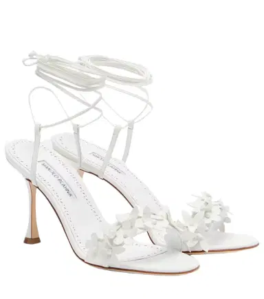 Manolo Blahnik Anista floral-appliqué leather sandals | Thumbnail 1 Manolo Blahnik Anista floral-appliqué leather sandals | Thumbnail 1