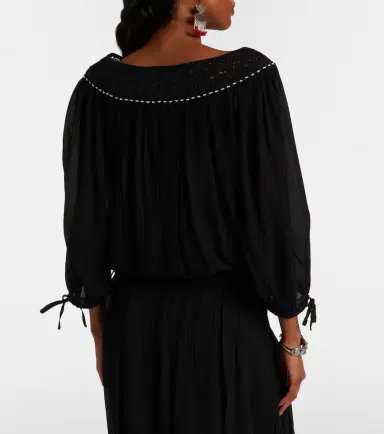 Isabel Marant Nelida guipure lace-trimmed silk blouse | Thumbnail 6 Isabel Marant Nelida guipure lace-trimmed silk blouse | Thumbnail 6