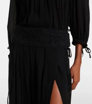 Isabel Marant Nilma guipure lace-trimmed silk midi skirt | Thumbnail 2 Isabel Marant Nilma guipure lace-trimmed silk midi skirt | Thumbnail 2