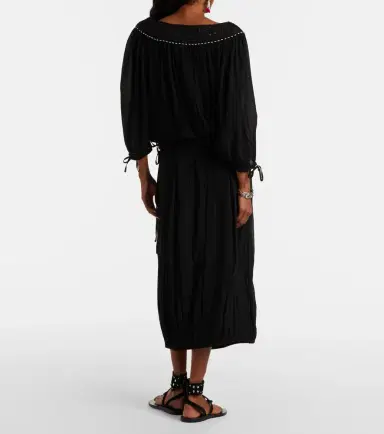 Isabel Marant Nilma guipure lace-trimmed silk midi skirt | Thumbnail 4 Isabel Marant Nilma guipure lace-trimmed silk midi skirt | Thumbnail 4