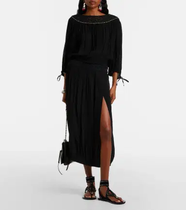 Isabel Marant Nilma guipure lace-trimmed silk midi skirt | Thumbnail 5 Isabel Marant Nilma guipure lace-trimmed silk midi skirt | Thumbnail 5
