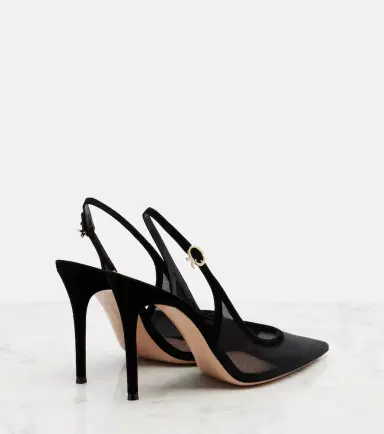 Gianvito Rossi Suede-trimmed slingback pumps | Thumbnail 3 Gianvito Rossi Suede-trimmed slingback pumps | Thumbnail 3