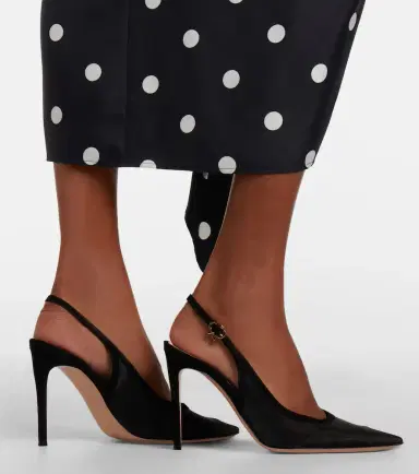 Gianvito Rossi Suede-trimmed slingback pumps | Thumbnail 5 Gianvito Rossi Suede-trimmed slingback pumps | Thumbnail 5