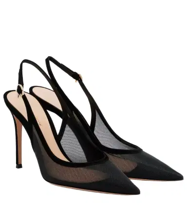 Gianvito Rossi Suede-trimmed slingback pumps | Thumbnail 1 Gianvito Rossi Suede-trimmed slingback pumps | Thumbnail 1