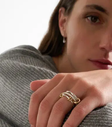 Spinelli Kilcollin Raneth 925 sterling silver and 18kt gold ring with diamonds | Thumbnail 3 Spinelli Kilcollin Raneth 925 sterling silver and 18kt gold ring with diamonds | Thumbnail 3