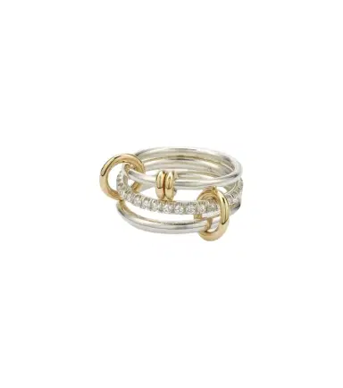 Spinelli Kilcollin Raneth 925 sterling silver and 18kt gold ring with diamonds | Thumbnail 1 Spinelli Kilcollin Raneth 925 sterling silver and 18kt gold ring with diamonds | Thumbnail 1