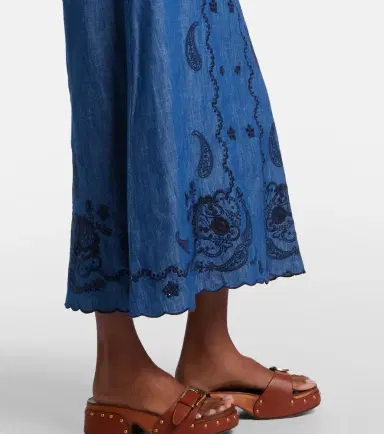Zimmermann Aster embroidered denim midi dress | Thumbnail 4 Zimmermann Aster embroidered denim midi dress | Thumbnail 4