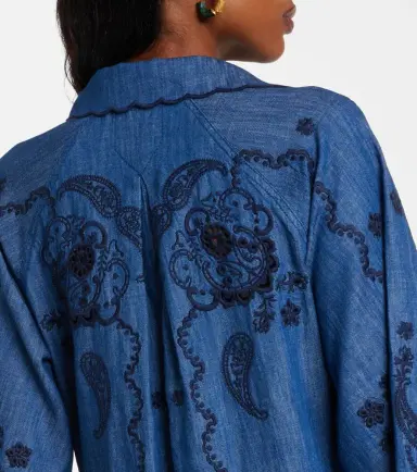 Zimmermann Aster embroidered denim midi dress | Thumbnail 5 Zimmermann Aster embroidered denim midi dress | Thumbnail 5