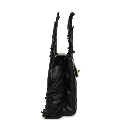 Chanel Chanel Small Fringe Kelly Black Lambskin Gold Hardware | Thumbnail 3 Chanel Chanel Small Fringe Kelly Black Lambskin Gold Hardware | Thumbnail 3
