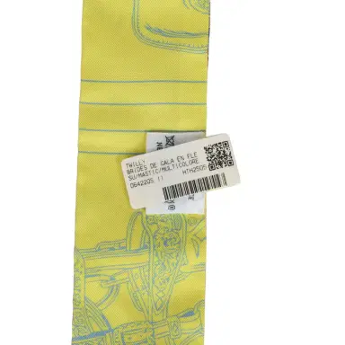 HERMÈS Hermes "Brides De Gala En Fleurs" Mastic, Jaune Vif, Multi Silk Twilly Pair | Thumbnail 5 HERMÈS Hermes "Brides De Gala En Fleurs" Mastic, Jaune Vif, Multi Silk Twilly Pair | Thumbnail 5
