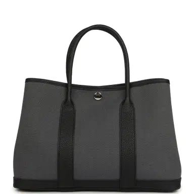 HERMÈS Hermes Garden Party 30 Ardoise Toile and Black Negonda Palladium Hardware | Thumbnail 4 HERMÈS Hermes Garden Party 30 Ardoise Toile and Black Negonda Palladium Hardware | Thumbnail 4