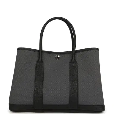 HERMÈS Hermes Garden Party 30 Ardoise Toile and Black Negonda Palladium Hardware | Thumbnail 1 HERMÈS Hermes Garden Party 30 Ardoise Toile and Black Negonda Palladium Hardware | Thumbnail 1