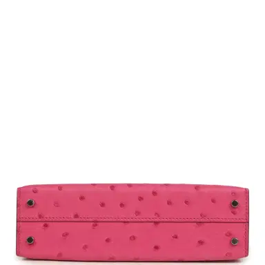 HERMÈS Hermes Kelly Sellier 20 Rose Tyrien Ostrich Palladium Hardware | Thumbnail 6 HERMÈS Hermes Kelly Sellier 20 Rose Tyrien Ostrich Palladium Hardware | Thumbnail 6