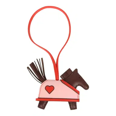 HERMÈS Hermes Rodeo Robeo Coeur Charm PM Terre, Capucine & Rose Sakura Milo Lambskin | Thumbnail 2 HERMÈS Hermes Rodeo Robeo Coeur Charm PM Terre, Capucine & Rose Sakura Milo Lambskin | Thumbnail 2