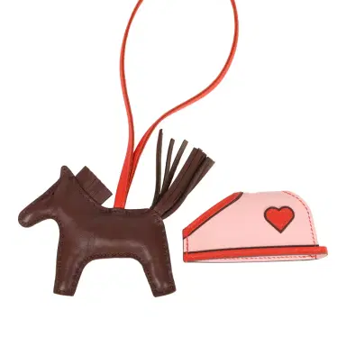 HERMÈS Hermes Rodeo Robeo Coeur Charm PM Terre, Capucine & Rose Sakura Milo Lambskin | Thumbnail 3 HERMÈS Hermes Rodeo Robeo Coeur Charm PM Terre, Capucine & Rose Sakura Milo Lambskin | Thumbnail 3