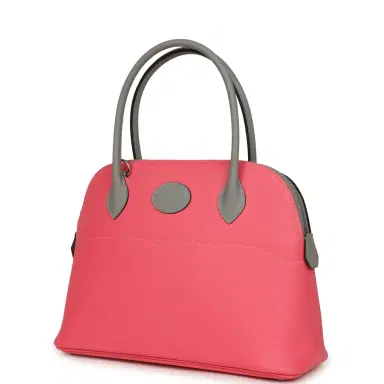 HERMÈS Hermes Special Order (HSS) Bolide 27 Rose Azalee and Gris Mouette Epsom Palladium Hardware | Thumbnail 5 HERMÈS Hermes Special Order (HSS) Bolide 27 Rose Azalee and Gris Mouette Epsom Palladium Hardware | Thumbnail 5