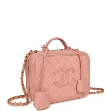 Chanel Pre-owned Chanel Medium CC Filigree Vanity Case Pink Caviar Brushed Gold Hardware | Thumbnail 2 Chanel Pre-owned Chanel Medium CC Filigree Vanity Case Pink Caviar Brushed Gold Hardware | Thumbnail 2