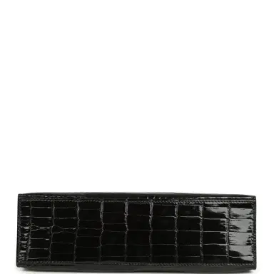 HERMÈS Pre-owned Hermes Kelly Pochette Black Shiny Porosus Crocodile Palladium Hardware | Thumbnail 6 HERMÈS Pre-owned Hermes Kelly Pochette Black Shiny Porosus Crocodile Palladium Hardware | Thumbnail 6