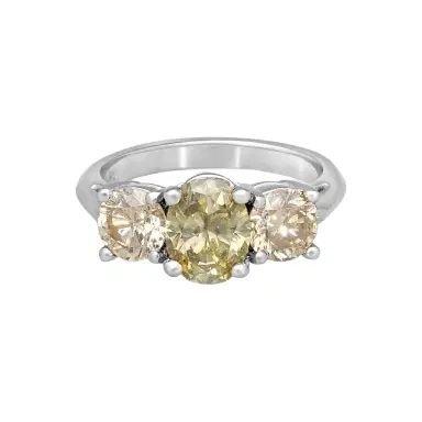 ASSAEL Assael 18K White Gold Fancy Green & Brown Diamond Ring Sz. 6 by The Solist | Thumbnail 1 ASSAEL Assael 18K White Gold Fancy Green & Brown Diamond Ring Sz. 6 by The Solist | Thumbnail 1