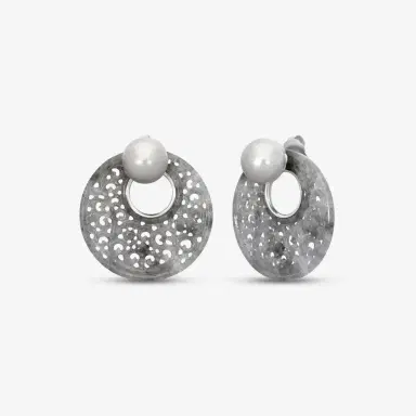 ASSAEL Assael 18K White Gold Grey Jadeite & Tahitian Cultured Pearl Earrings by The Solist | Thumbnail 2 ASSAEL Assael 18K White Gold Grey Jadeite & Tahitian Cultured Pearl Earrings by The Solist | Thumbnail 2