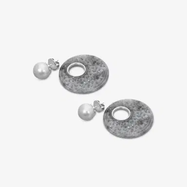 ASSAEL Assael 18K White Gold Grey Jadeite & Tahitian Cultured Pearl Earrings by The Solist | Thumbnail 4 ASSAEL Assael 18K White Gold Grey Jadeite & Tahitian Cultured Pearl Earrings by The Solist | Thumbnail 4