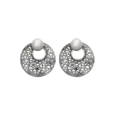 ASSAEL Assael 18K White Gold Grey Jadeite & Tahitian Cultured Pearl Earrings by The Solist | Thumbnail 1 ASSAEL Assael 18K White Gold Grey Jadeite & Tahitian Cultured Pearl Earrings by The Solist | Thumbnail 1