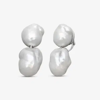 ASSAEL Assael Platinum South Sea Cultured Baroque Pearl Connector Earrings by The Solist | Thumbnail 2 ASSAEL Assael Platinum South Sea Cultured Baroque Pearl Connector Earrings by The Solist | Thumbnail 2