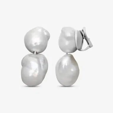 ASSAEL Assael Platinum South Sea Cultured Baroque Pearl Connector Earrings by The Solist | Thumbnail 3 ASSAEL Assael Platinum South Sea Cultured Baroque Pearl Connector Earrings by The Solist | Thumbnail 3