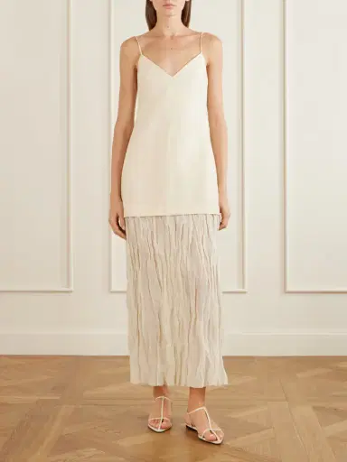 RÓHE Linen-blend And Chiffon Midi Dress | Thumbnail 2 RÓHE Linen-blend And Chiffon Midi Dress | Thumbnail 2